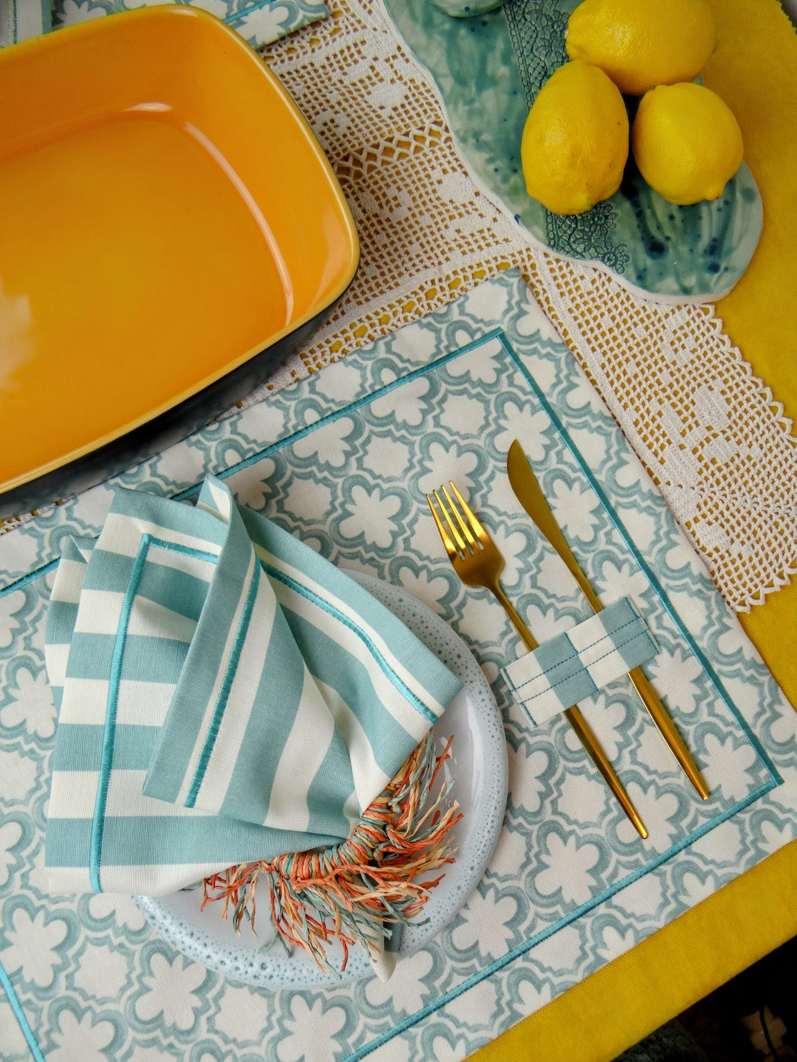 Mediterranean Mosaic - 8 Piece Table Set